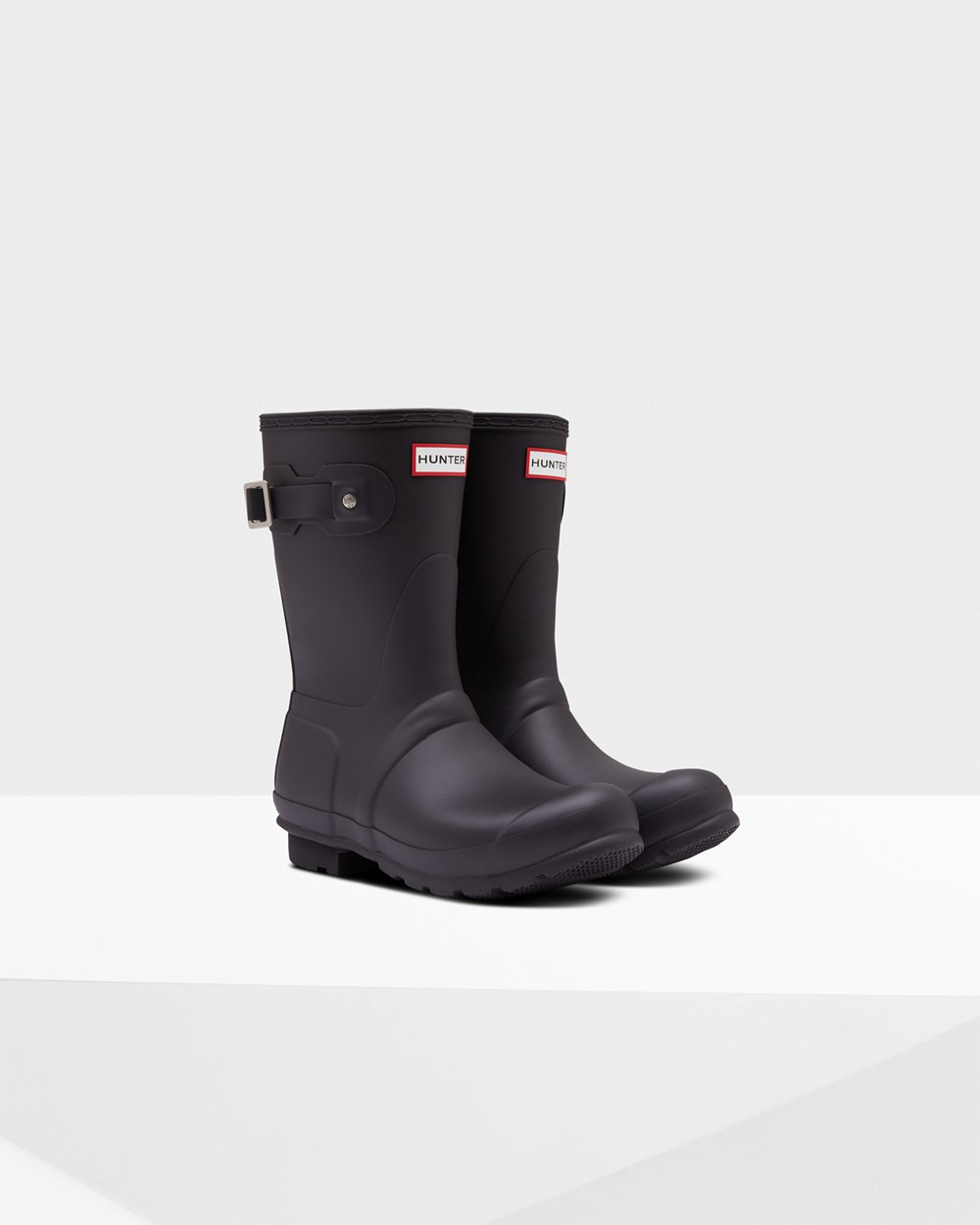 Womens Short Rain Boots - Hunter Original Insulated (07SOWTGCK) - Black